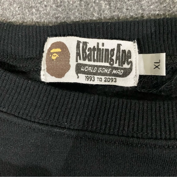 A Bathing Ape College Felt Patch Multicoloured Crewneck Sweatshirt Size XL - Picture 3 of 9